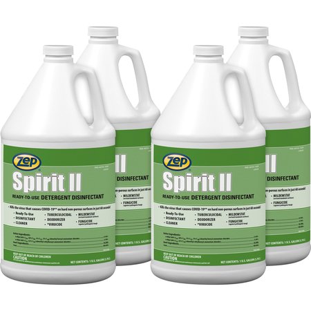 ZEP Spirit II Detergent Disinfectant, 128 fl oz (4 quart) Bottle, Multi ZPE67923CT